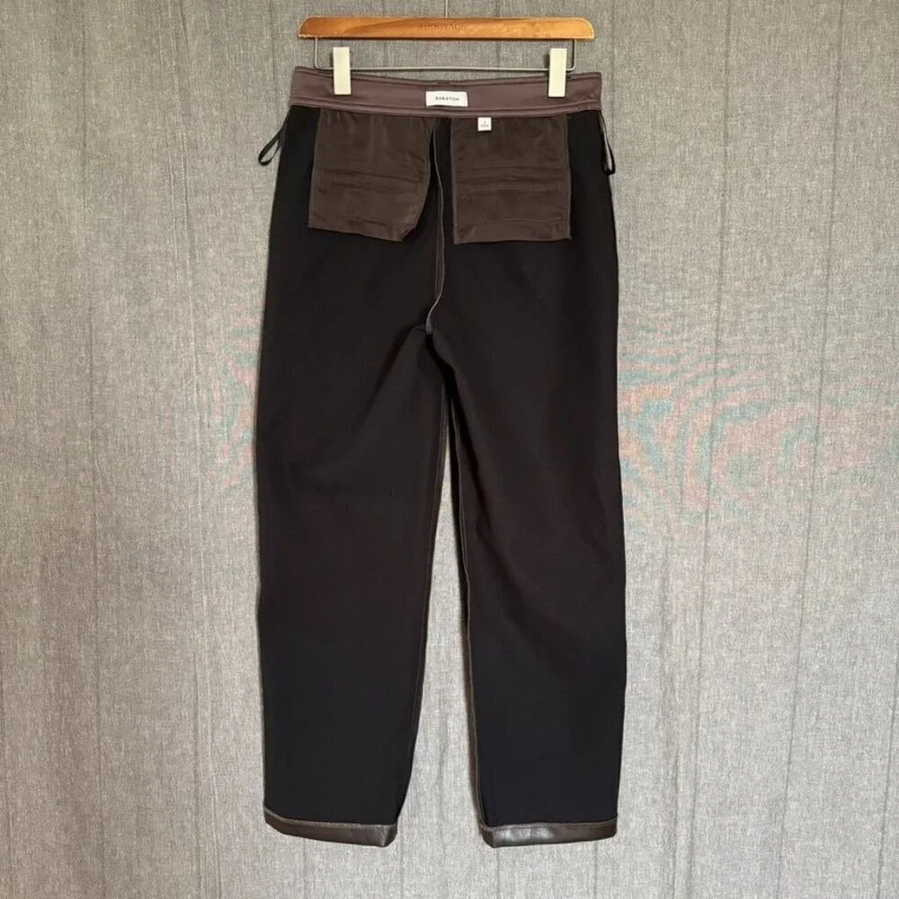 Aritzia Babaton Coffee Bean Faux Leather Straight Leg Command Pant Trouser